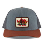 Heather Grey/Charcoal/Dark Orange Richardson 112 Mid Profile Trucker