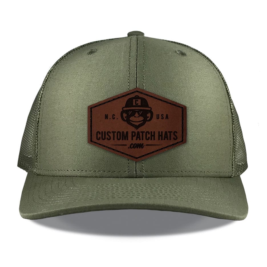 R112 Loden Throwback Leather Patch hat