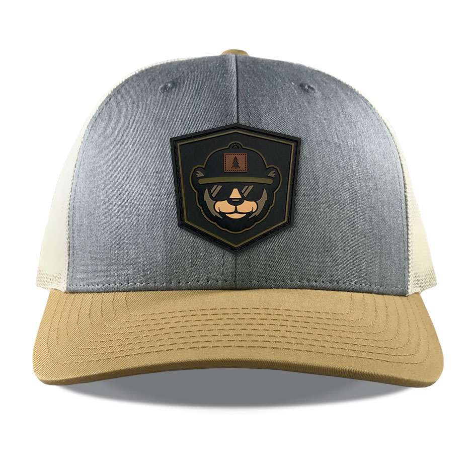Richardson R115 heather grey birch Pvc Bear Patch Hat