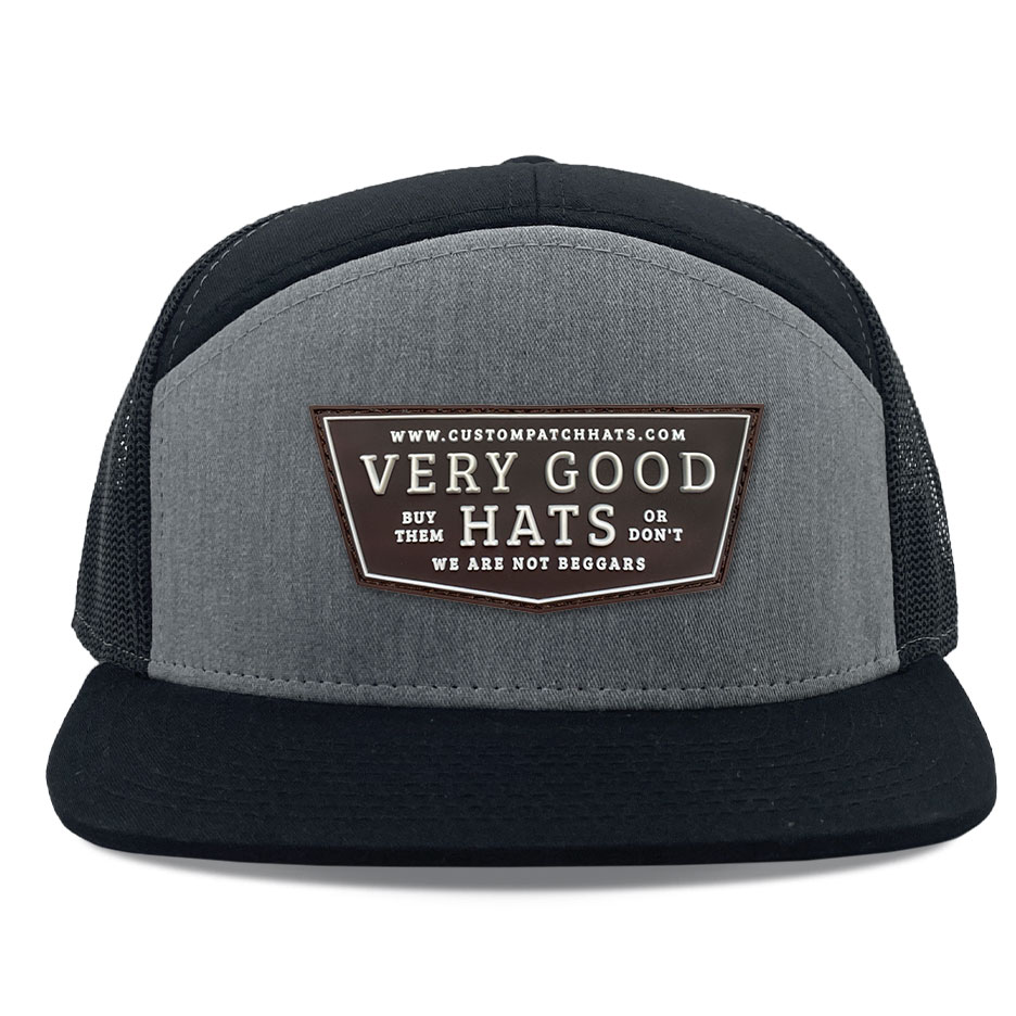 R168 Heather Grey Black Pvc2 Hat