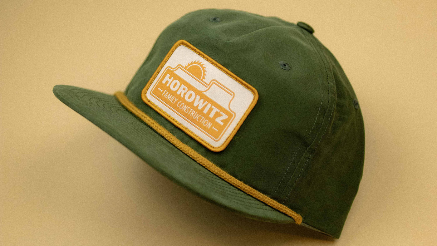 R256 Yellow Horowitz Construction Patch Hat R256 Gramps rope hat with matching gold thread patch