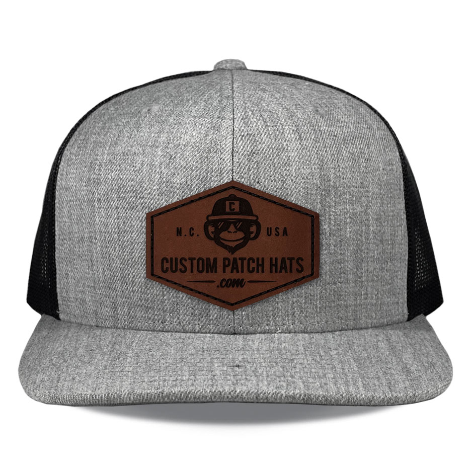 R511 Heather Black Throwback Leather Patch hat