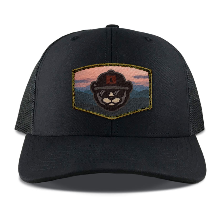 Richardson 112 Black Sublimated Patch Hat