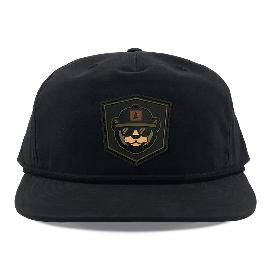Richardson 256 Black Pvc Bear Patch Hats