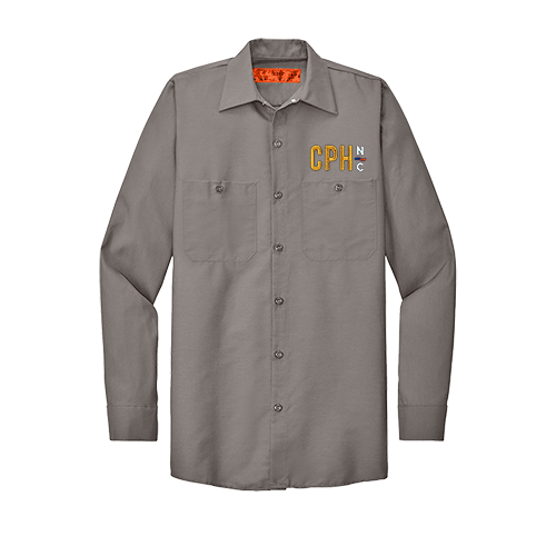 SP14 Red Kap Industrial Work Shirt With Custom Embroidered Company Logo
