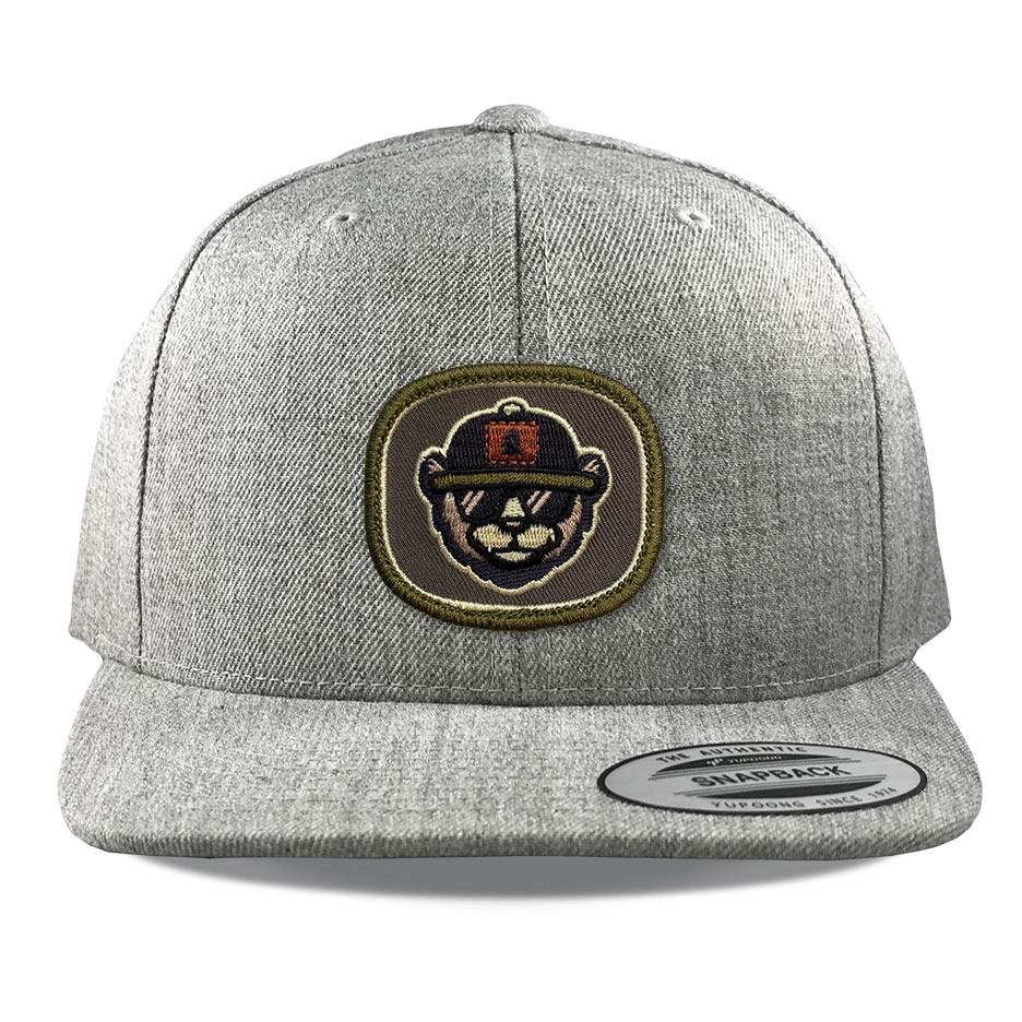 Y6089 Heather Embroidered Bear Patch Hats