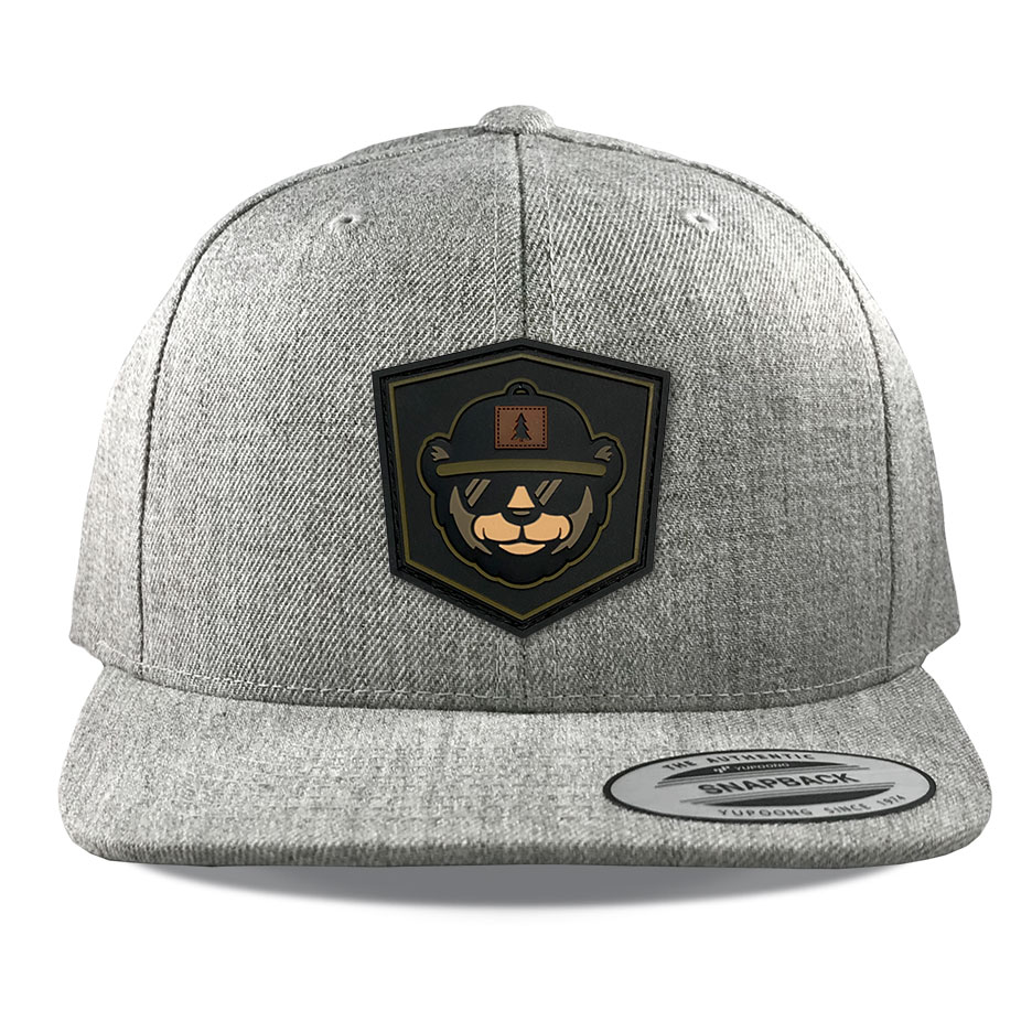 Y6089 Heather Pvc Bear Patch Hats