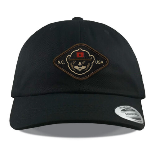 Y6245 Black Woven Bear Patch Hats