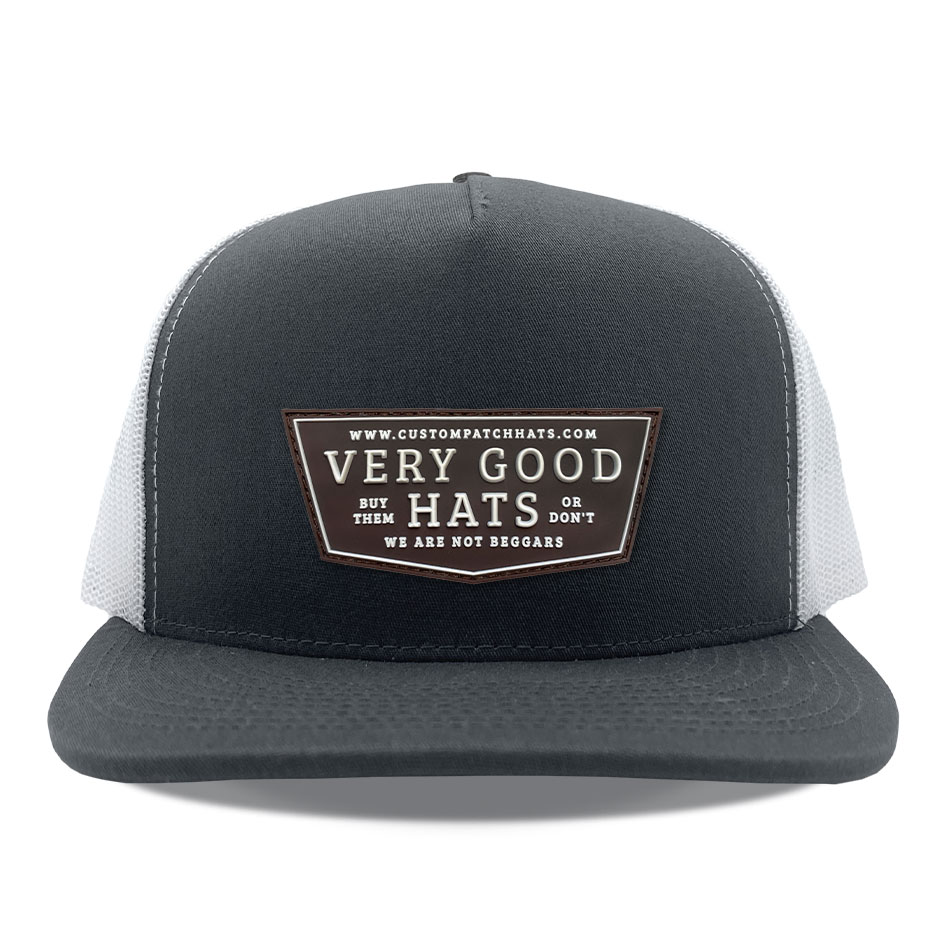 Yupoong 6006 Charcoal White Pvc Very Good Patch Hats