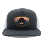 Charcoal/White Yupoong 6006 Flat Bill Snapback