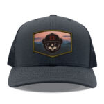 Charcoal/Black Yupoong 6606 Mid Profile Trucker