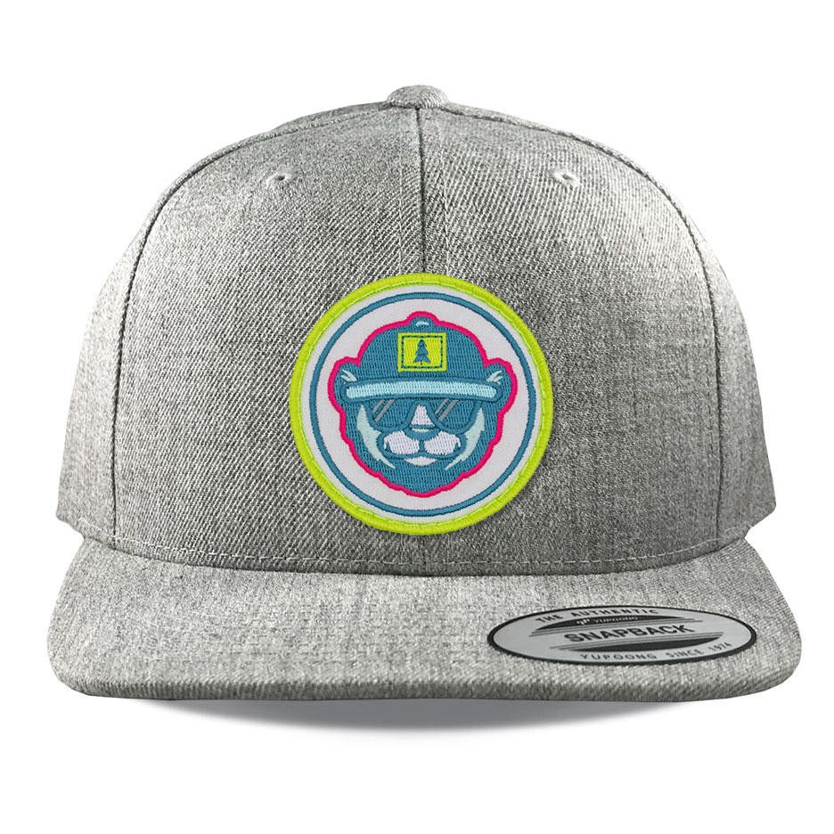 Yupoong6089 Heather Grey Big Patch Hat