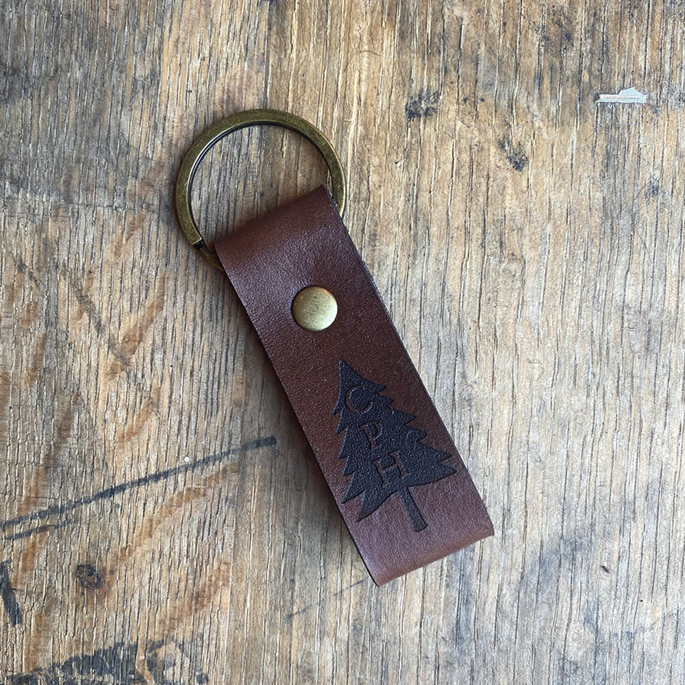 Chocolate Custom Leather Keychain