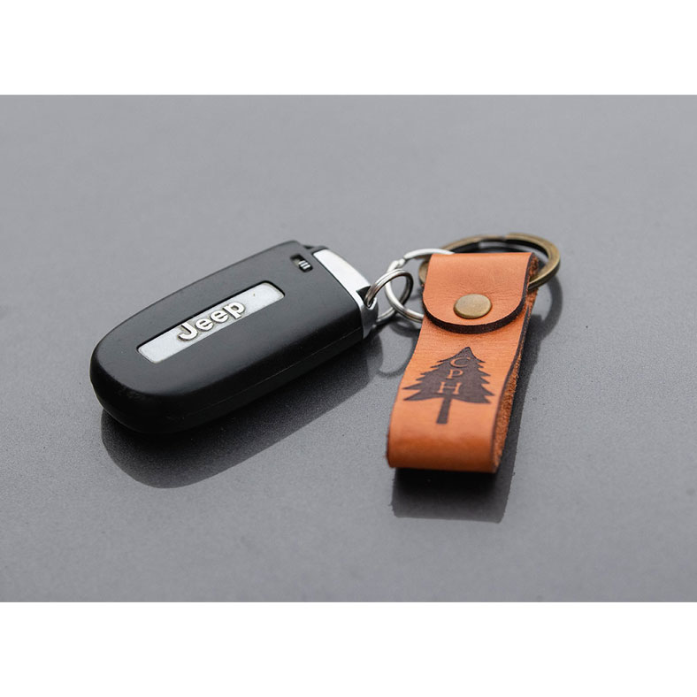 Custom Leather Etched Key Chain