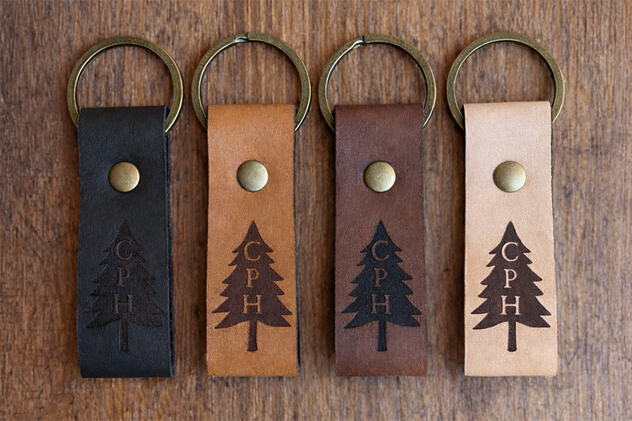 Custom Leather Keychain Sample Options