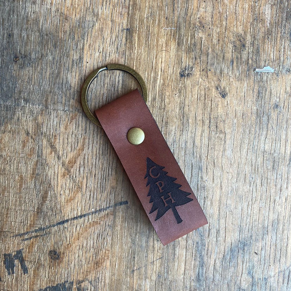 Mocha Custom Leather Keychain