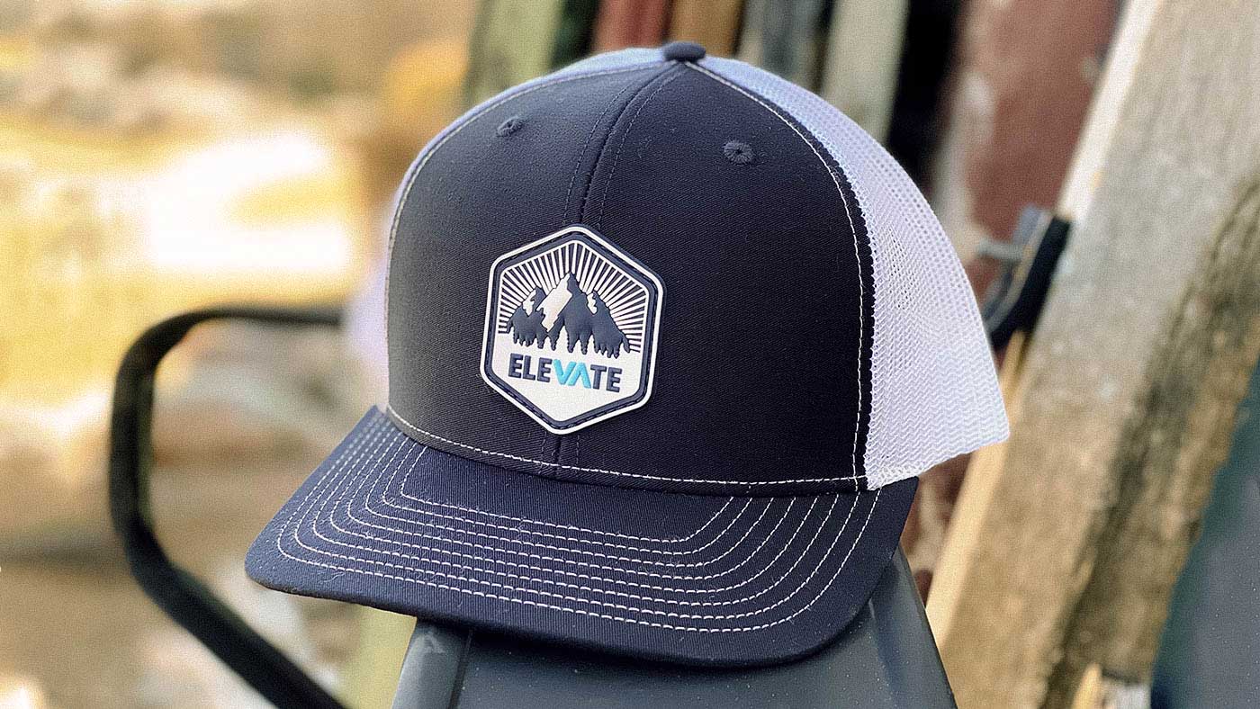 Customized adventure hat with matching rubber patch 