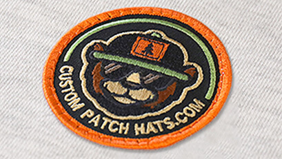 Custom embroidered fabric patch for workwear and hats