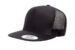 Yupoong 6006 Flat Bill Trucker Black Hat Yupoong 6006 Flat Bill Trucker Black Hat
