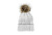 August Caps Fur Pom White Cap August Caps Fur Pom White Cap