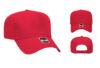 OTTO 31 069 5 Panel Baseball Cap - Color: Red OTTO 31 069 5 Panel Low Crown Baseball Cap Red Cap