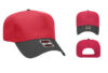 OTTO 31 069 5 Panel Baseball Cap - Color: Blk/Red OTTO 31 069 5 Panel Low Crown Baseball Cap Royal Black Blk Red Cap