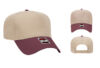 OTTO 31 069 5 Panel Baseball Cap - Color: Marn/Khaki OTTO 31 069 5 Panel Low Crown Baseball Cap Royal Black Marn Khaki Cap