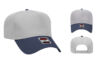 OTTO 31 069 5 Panel Baseball Cap - Color: Nvy/Gry OTTO 31 069 5 Panel Low Crown Baseball Cap Royal Black Nvy Gry Cap