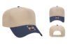 OTTO 31 069 5 Panel Baseball Cap - Color: Nvy/Kha OTTO 31 069 5 Panel Low Crown Baseball Cap Royal Black Nvy Kha Cap