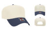 OTTO 31 069 5 Panel Baseball Cap - Color: Nvy/Natrl OTTO 31 069 5 Panel Low Crown Baseball Cap Royal Black Nvy Natrl Cap