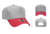 OTTO 31 069 5 Panel Baseball Cap - Color: Red/Gry OTTO 31 069 5 Panel Low Crown Baseball Cap Royal Black Red Gry Cap