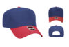 OTTO 31 069 5 Panel Baseball Cap - Color: Red/Ryl OTTO 31 069 5 Panel Low Crown Baseball Cap Royal Black Red Ryl Cap