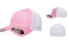 Flexfit Fitted Mesh Cap FF6511 Pink White Flexfit Fitted Mesh Cap FF6511 Pink White