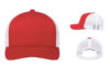 Pacific Headwear 5Panel Trucker Cap 105c - Color: Red/White/Red Pacific Headwear 5Panel Trucker Cap 105c Red:White:Red
