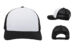 Pacific Headwear 5Panel Trucker Cap 105c - Color: White/Black/Black Pacific Headwear 5Panel Trucker Cap 105c White:Black:Black