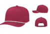 Pacific Headwear Weekender Perforated Snapback P424 - Color: Berry/White Front side and back view of Pacific Headwear P424 Perforated Hat for custom pacific headwear logo hat