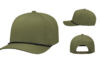 Pacific Headwear Weekender Perforated Snapback P424 - Color: Moss/Black Moss Gold Hat with Black Rope Front Side and Back View