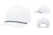 Pacific Headwear Weekender Perforated Snapback P424 - Color: White/Black/White Multiple angles showcasing the Pacific Headwear Weekender Perforated P424 in White with Black Rope