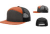 Richardson R168 7 Panel Trucker - Color: Charcoal/Burnt Orange/Black Richardson R168 7 Panel Trucker Charcoal Burnt Orange Black