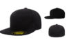 Flexfit 6210FF Fitted Flat Bill Cap - Color: Black Flexfit 6210FF 210 Black