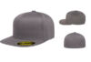 Flexfit 6210FF Fitted Flat Bill Cap - Color: Grey Flexfit 6210FF 210 Dark Grey