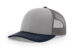 Richardson 112 custom hat with gray front panels, charcoal visor, and navy mesh – blank trucker hat for patches or embroidery