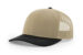 Richardson 112 custom hat with khaki front, black mesh, and black visor – blank trucker hat for logo embroidery or patch design