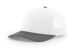 Richardson 112 trucker hat with white front panels, charcoal mesh, and matching visor – blank cap for custom patches or branded logos