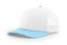 Richardson 112 trucker hat in white with Columbia blue mesh and visor – blank hat for custom branding or wholesale orders