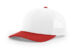 Richardson 112 trucker hat in white front with red mesh and visor – blank cap for custom patch or embroidery