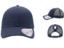 Infinity Her Womens Ponytail Trucker Navy Navy front and sides. Branded female hats.