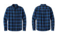 Eddie Bauer EB610 Long Sleeve Favorite Flannel Plaid Shirt Cobalt Tartan