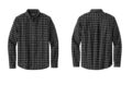 Eddie Bauer EB610 Long Sleeve Favorite Flannel Plaid Shirt Deep Black Mini Buffalo