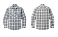 Port Authority W668 Plaid Flannel Shirt Grey Cream Open Plaid